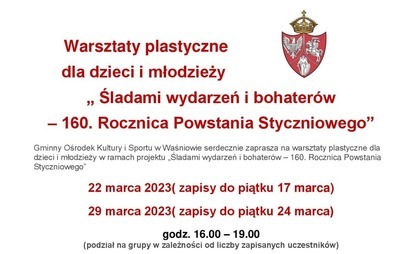 Zdjęcie do Warsztaty plastyczne "Śladami wydarzeń i bohater&oacute;w- 160.rocznica Powstania Styczniowego"