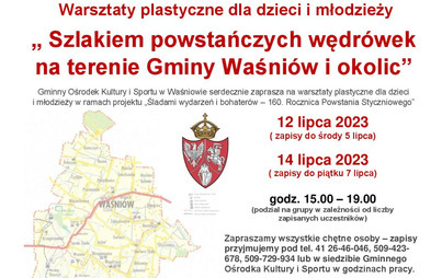 Zdjęcie do Warsztaty plastyczne "Szlakiem powstańczych wędr&oacute;wek na terenie Gminy Waśni&oacute;w i okolic"