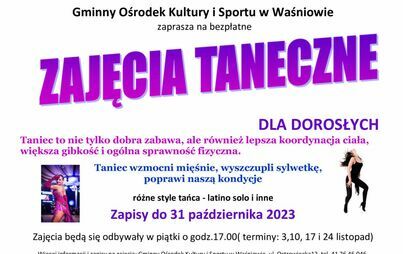 Zdjęcie do Zapraszamy na zajęcia taneczne dla dorosłych