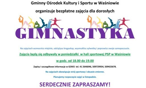Zdjęcie do Zapraszamy na GIMNASTYKĘ!